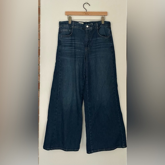 Anthropologie Pilcro Wide Leg Jeans Dark Wash High Rise Size 32 - Picture 2 of 7